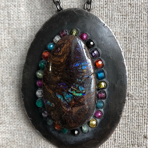 PW082 5,3x4cm boulder opal, mix kamieni naturalnych